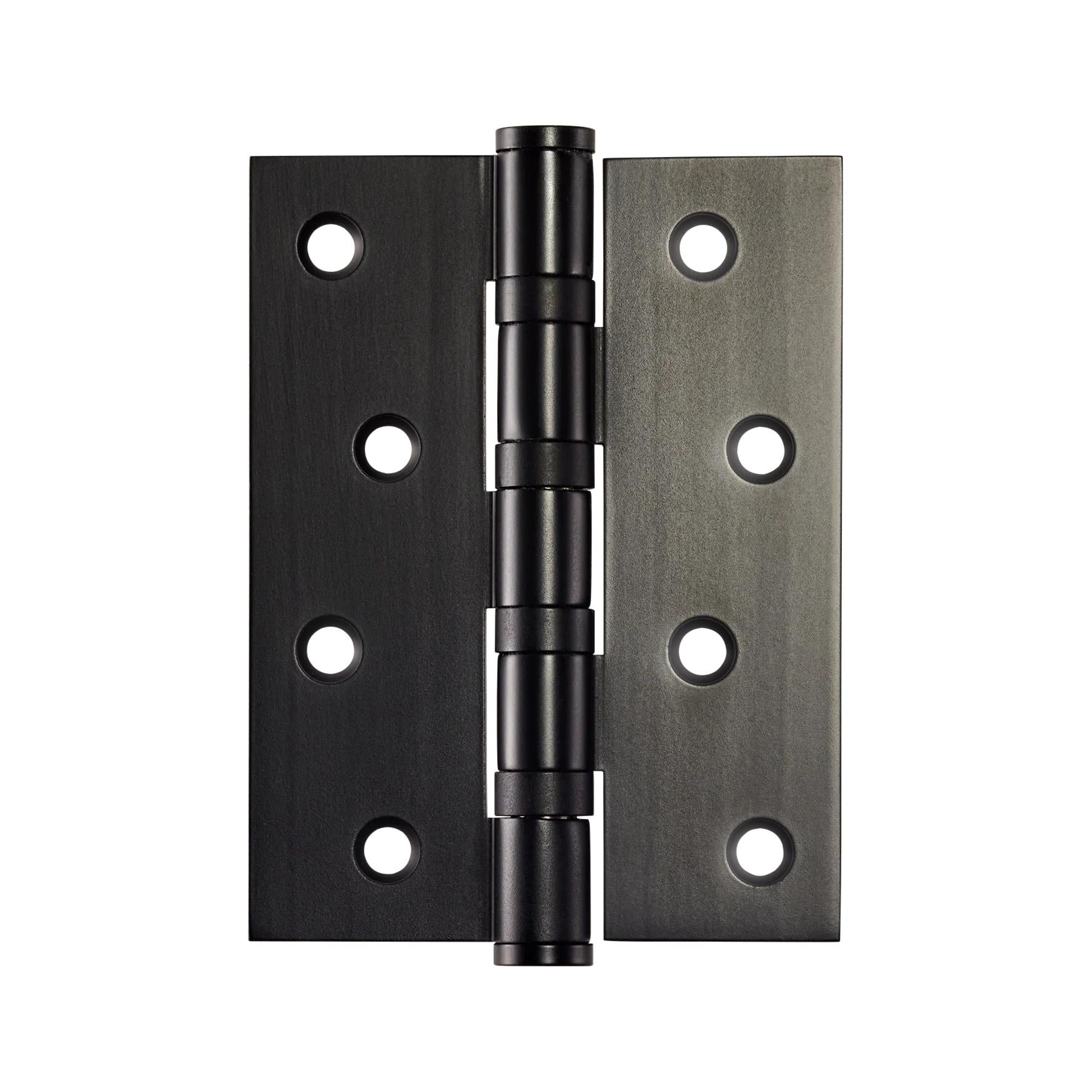 Momo fixed pin hinge measuring 100mm by 76mm, with metal construction and mounting holes for secure attachment.