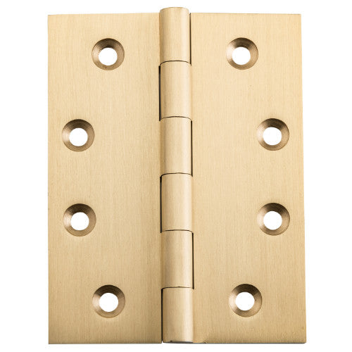 Hinge Fixed Pin Unlacquered Satin Brass H100xW75xT3mm in Unlacquered Satin Brass