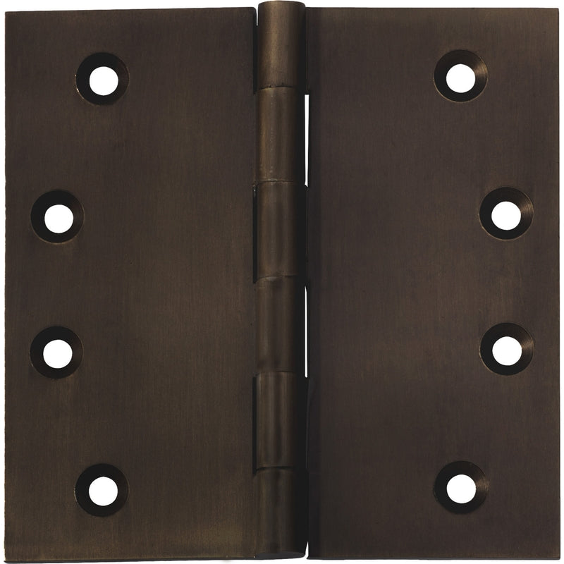 Hinge Fixed Pin Antique Brass H100xW100xT3mm in Antique Brass