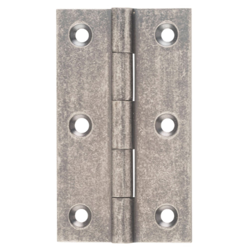 Hinge Fixed Pin Rumbled Nickel H89xW50xT2.5mm in Rumbled Nickel