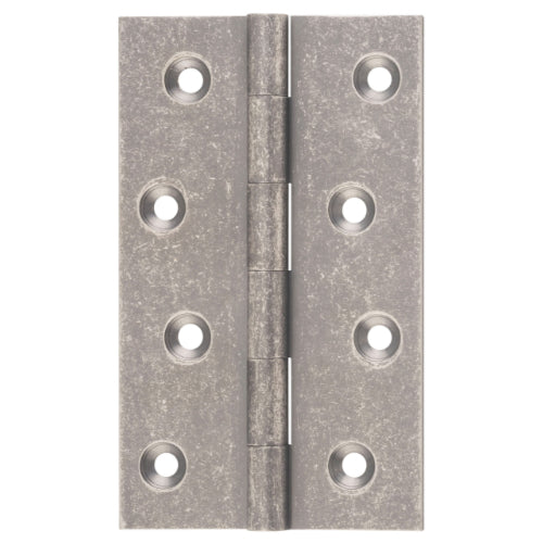 Hinge Fixed Pin Rumbled Nickel H100xW60xT2.5mm in Rumbled Nickel