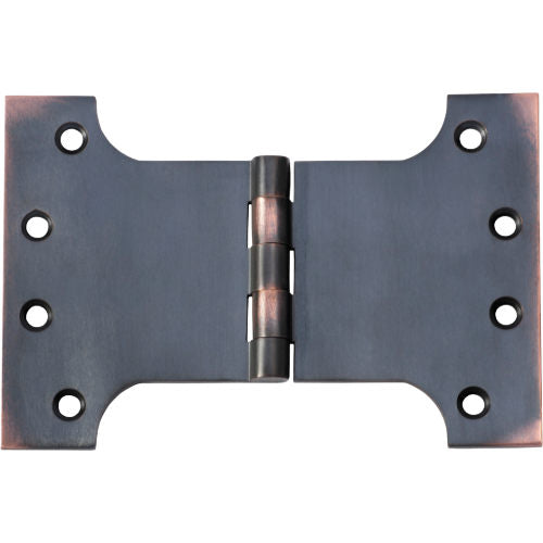 Tradco Shutter Parliament Hinge showing metal hinge with decorative design for shutter doors