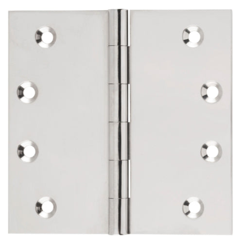 Hinge Fixed Pin Polished Nickel H100xW100xT3mm in Polished Nickel