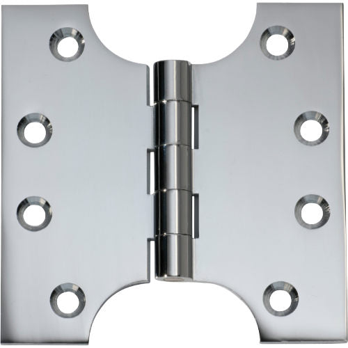 Tradco Shutter Parliament Hinge showing metal hinge with decorative finial and mounting plates, used for shutter doors.