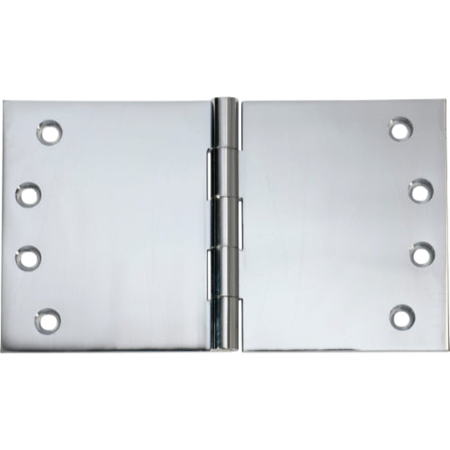 Tradco broad butt hinge showing metal construction and mounting holes, used for cabinet or door framing.