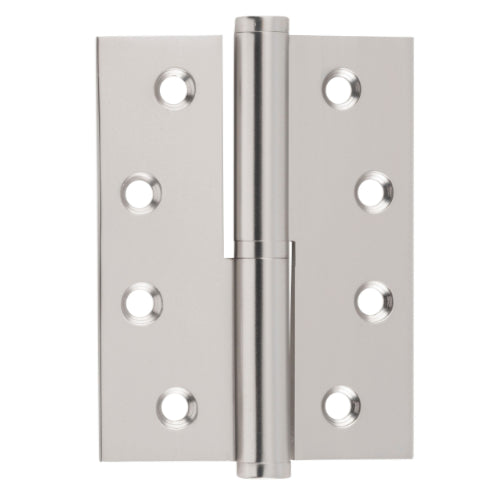 Right-hand Tradco Lift Off Hinge showing metal hinge with mounting plates, suitable for cabinet doors.