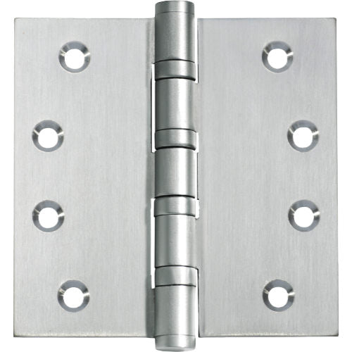 Tradco ball bearing hinge showing metal construction and smooth pivot mechanism for doors or cabinets.