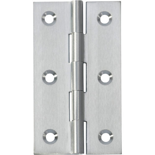 Hinge Fixed Pin Satin Chrome H89xW50xT2.5mm in Satin Chrome