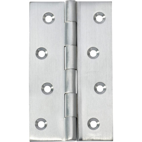 Hinge Fixed Pin Satin Chrome H100xW60xT2.5mm in Satin Chrome