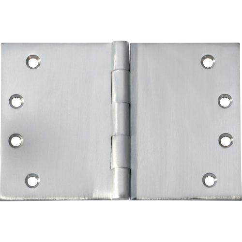 Tradco broad butt hinge with metal construction, showing its sturdy design and mounting holes for door or cabinet installation.