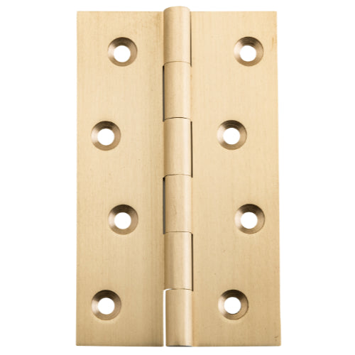 Hinge Fixed Pin Satin Brass H100xW60xT2.5mm in Satin Brass