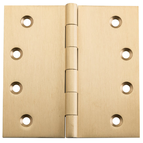 Hinge Fixed Pin Satin Brass H100xW100xT3mm in Satin Brass