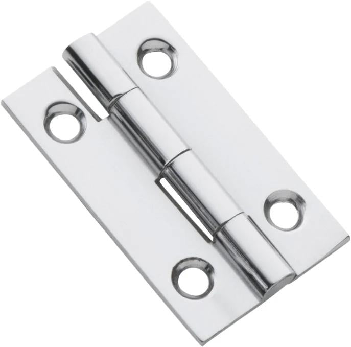 Cabinet Hinge Fixed Pin Chrome Plated H38xW22mm in Chrome Plated
