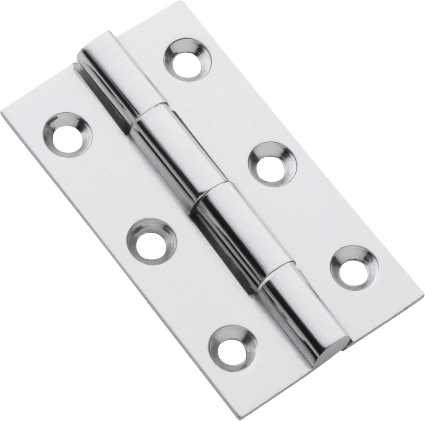 Cabinet Hinge Fixed Pin Chrome Plated H50xW28mm in Chrome Plated