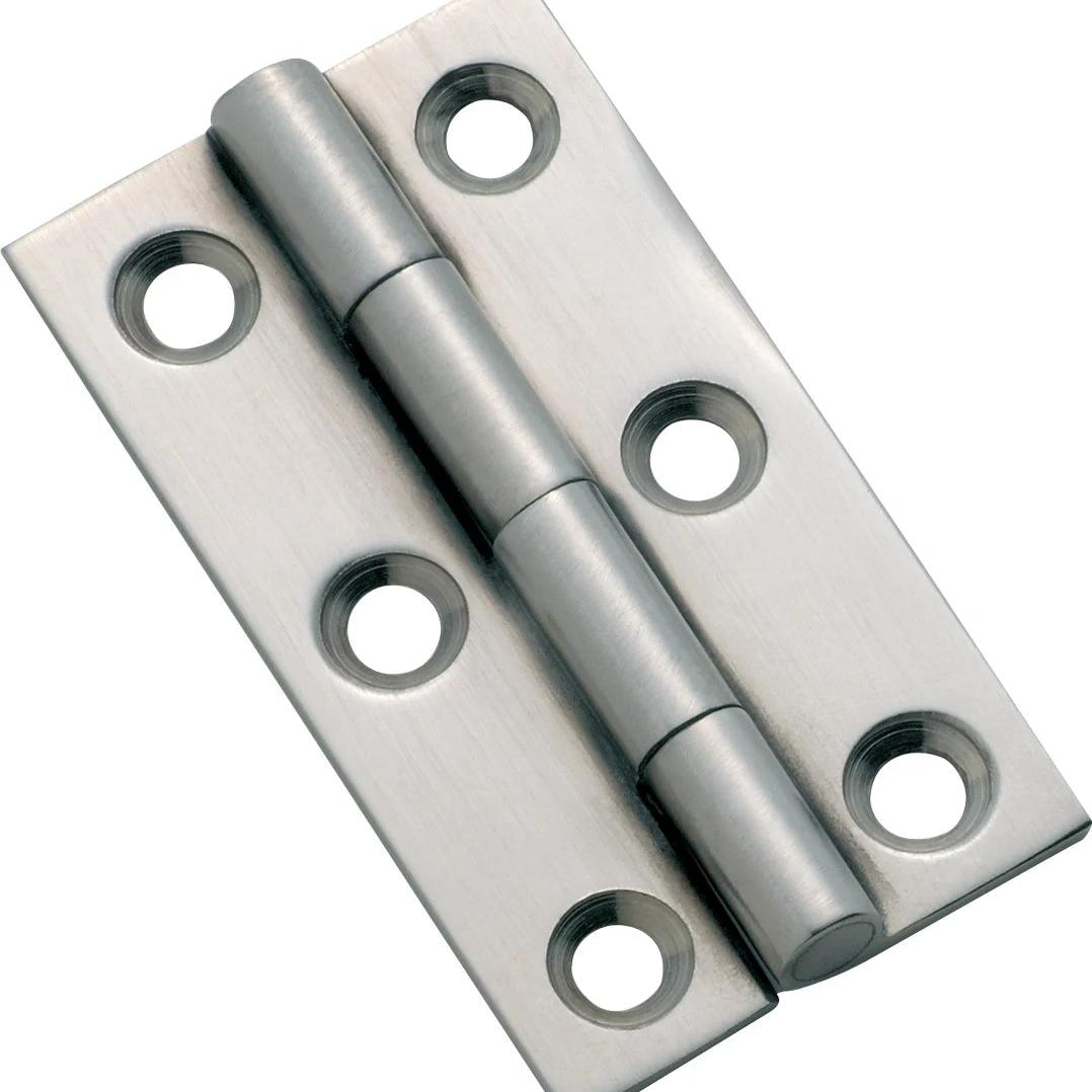 Cabinet Hinge Fixed Pin Satin Chrome H50xW28mm in Satin Chrome