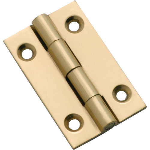 Cabinet Hinge Fixed Pin Polished Brass H38xW22mm in Polished Brass