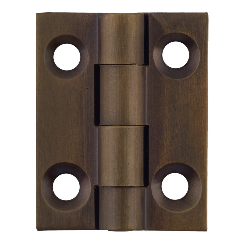 Cabinet Hinge Fixed Pin Antique Brass H25xW22mm in Antique Brass