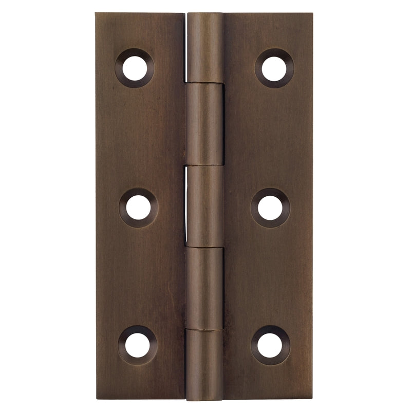 Cabinet Hinge Fixed Pin Antique Brass H63xW35mm in Antique Brass