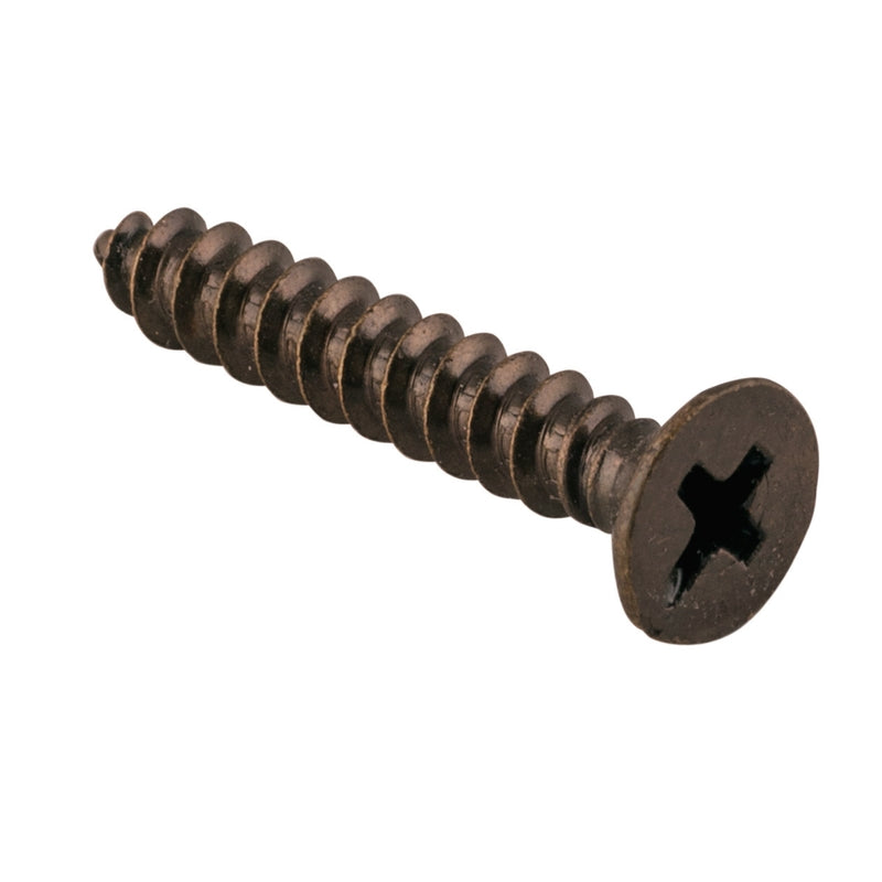 Tradco solid brass hinge screws, L25mm, 8 gauge, showing the shiny brass finish and threading for secure installation