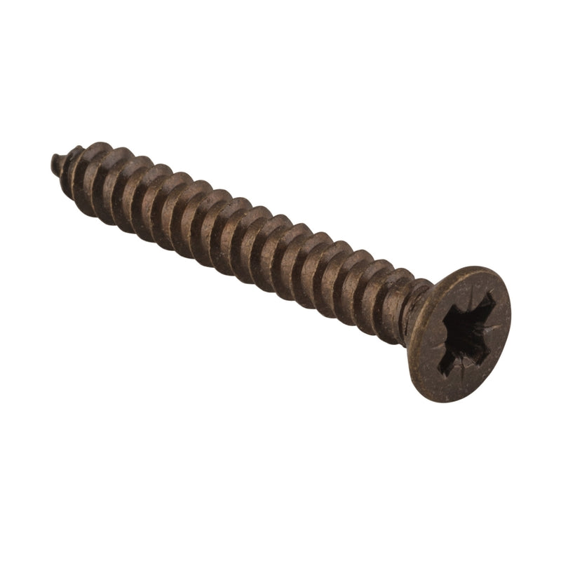 Tradco Hinge Screws- Solid Brass L32mm 10 Gauge - Antique Brass / 32mm in Antique Brass
