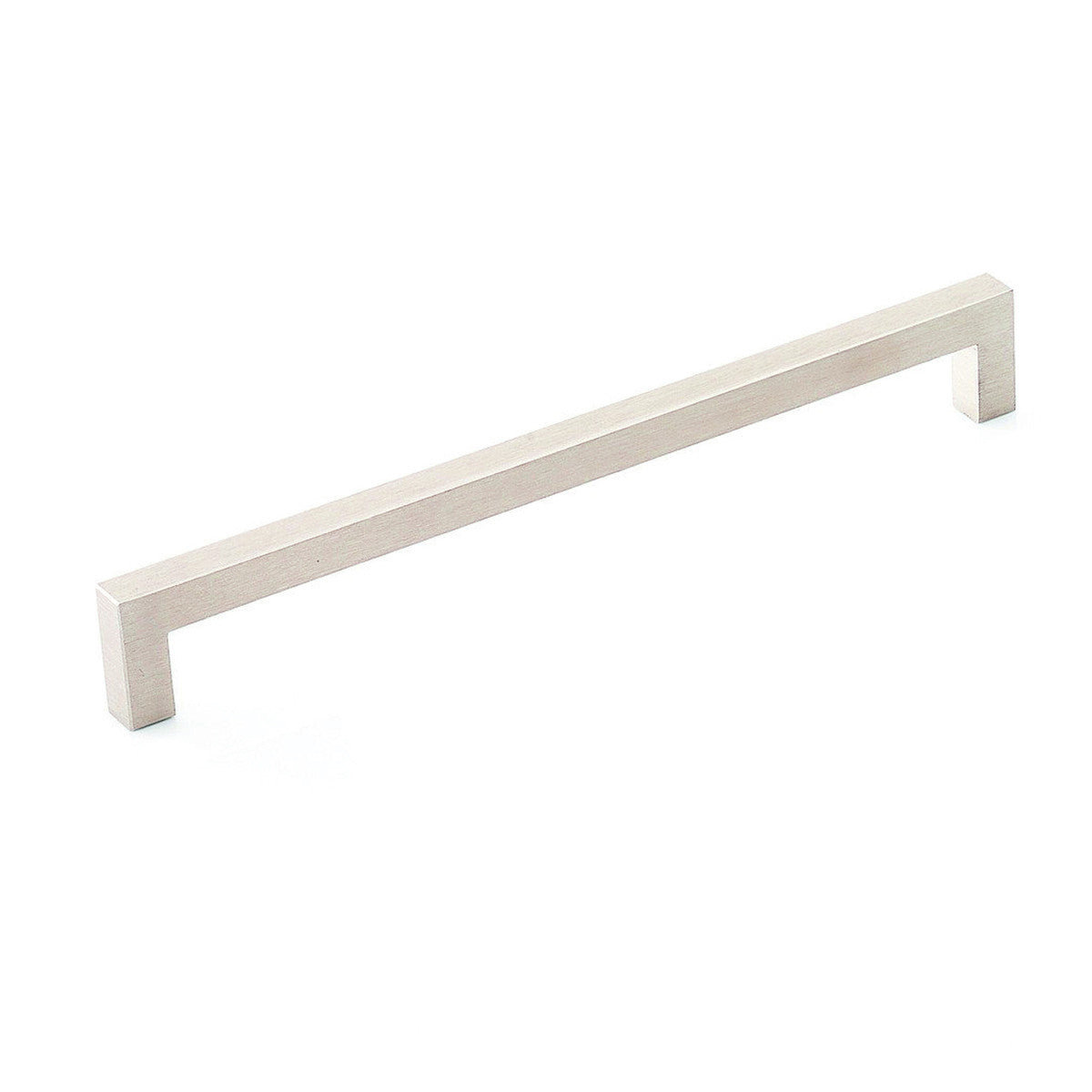 Momo SEVILLA cabinet pull handle in antique bronze finish with curved design, mounted on a wooden cabinet.