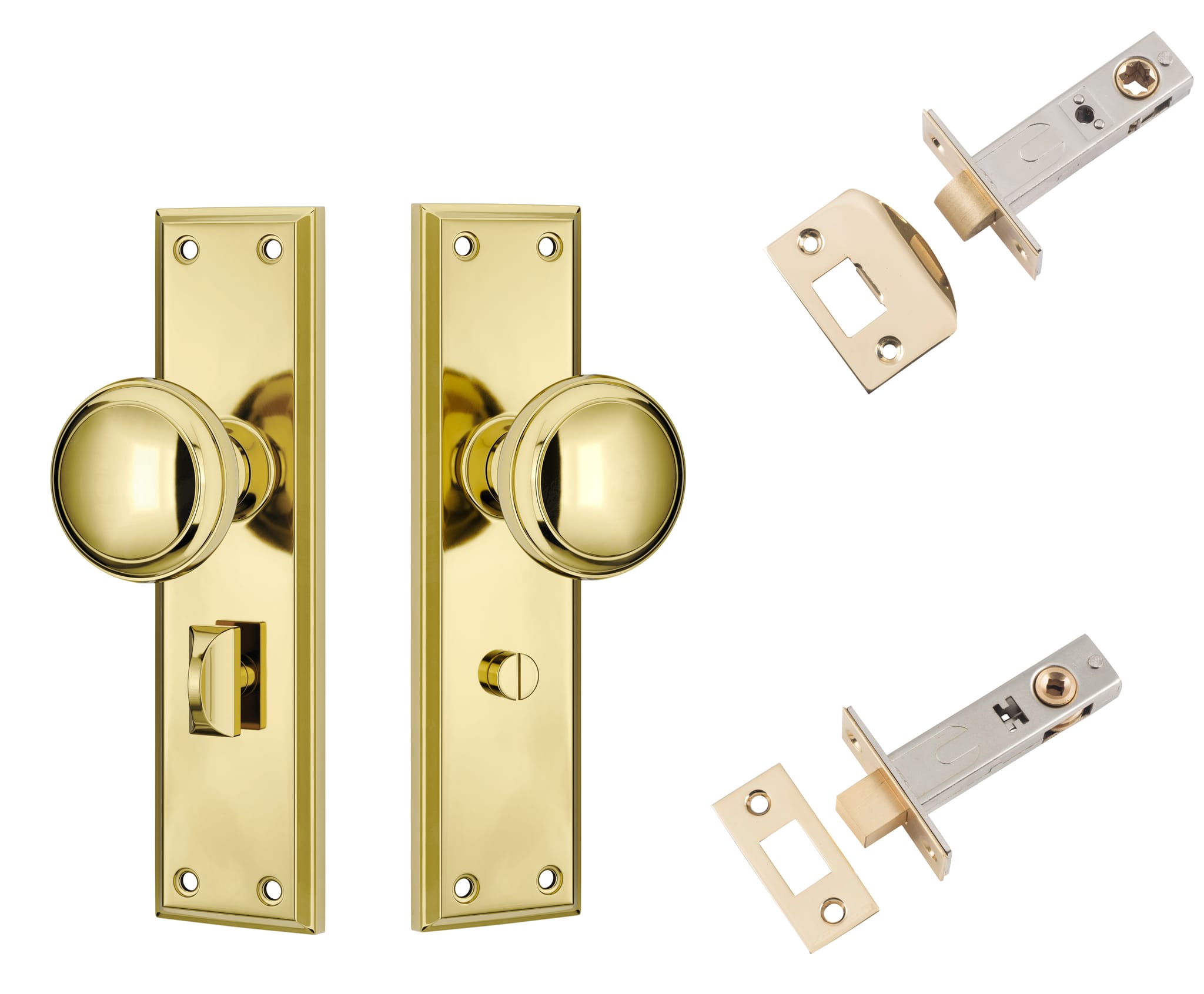 Door Knob Milton Polished Brass Privacy Set in Polished Brass