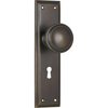 Door Knob Milton Lock Pair Antique Brass H200xW50xP73mm in Antique Brass