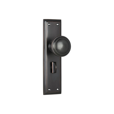 Door Knob Milton Privacy Pair Antique Copper H200xW50xP73mm in Antique Copper