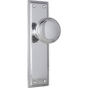 Door Knob Milton Latch Pair Chrome Plated H200xW50xP73mm in Chrome Plated