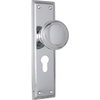 Door Knob Milton Euro Pair Chrome Plated H200xW50xP73mm in Chrome Plated