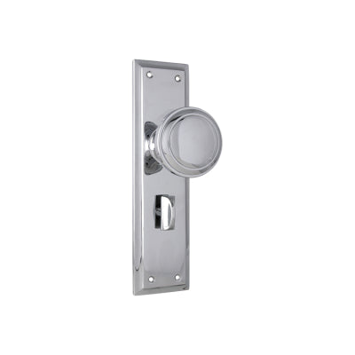 Door Knob Milton Privacy Pair Chrome Plated H200xW50xP73mm in Chrome Plated