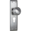 Door Knob Milton Euro Pair Satin Chrome H200xW50xP73mm in Satin Chrome