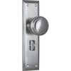 Door Knob Milton Privacy Pair Satin Chrome H200xW50xP73mm in Satin Chrome