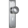 Door Knob Milton Lock Pair Satin Chrome H200xW50xP73mm in Satin Chrome