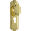 Door Knob Napier Art Deco Euro Pair Polished Brass H178xW54xP50mm in Polished Brass