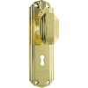 Door Knob Napier Art Deco Lock Pair Polished Brass H178xW54xP50mm in Polished Brass