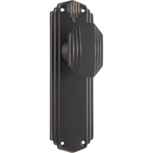 Door Knob Napier Art Deco Latch Pair Antique Copper H178xW54xP50mm in Antique Copper