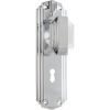 Door Knob Napier Art Deco Lock Pair Chrome Plated H178xW54xP50mm in Chrome Plated
