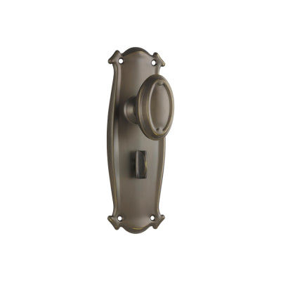 Door Knob Bungalow Privacy Pair Antique Brass H197xW68xP60mm in Antique Brass