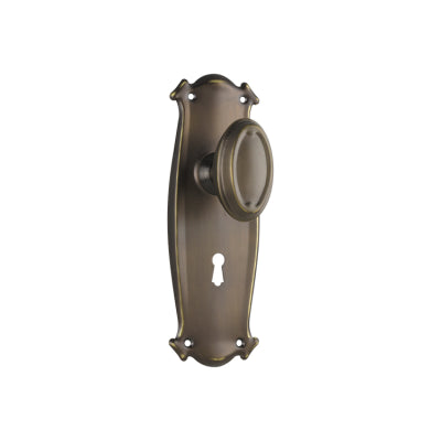 Door Knob Bungalow Lock Pair Antique Brass H197xW68xP60mm in Antique Brass