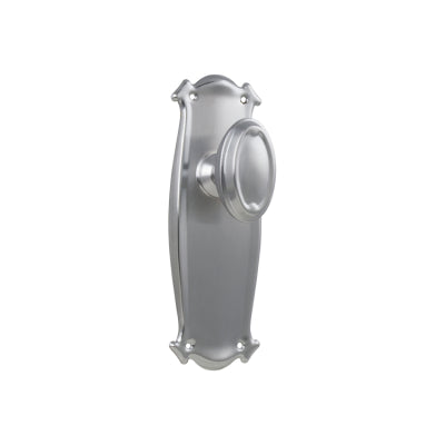 Door Knob Bungalow Latch Pair Satin Chrome H197xW68xP60mm in Satin Chrome