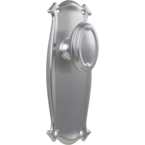 Door Knob Bungalow Latch Pair Satin Chrome H197xW68xP60mm in Satin Chrome