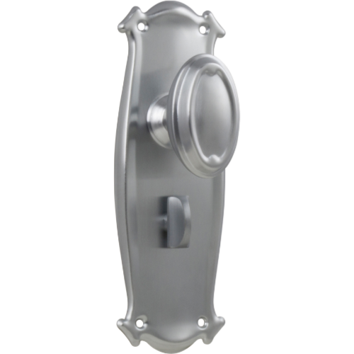 Door Knob Bungalow Privacy Pair Satin Chrome H197xW68xP60mm in Satin Chrome