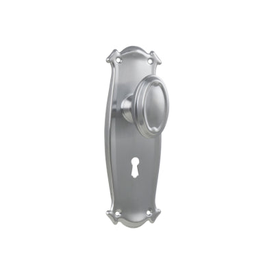 Door Knob Bungalow Lock Pair Satin Chrome H197xW68xP60mm in Satin Chrome