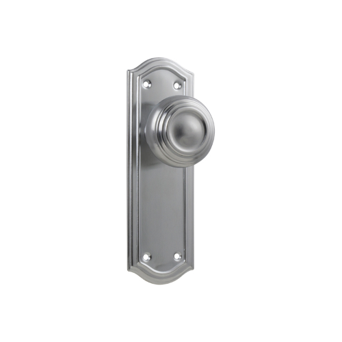 Door Knob Kensington Latch Pair Satin Chrome H175xP57xW58mm in Satin Chrome