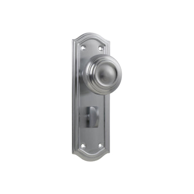 Door Knob Kensington Privacy Pair Satin Chrome H175xP57xW58mm in Satin Chrome
