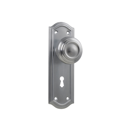 Door Knob Kensington Lock Pair Satin Chrome H175xP57xW58mm in Satin Chrome