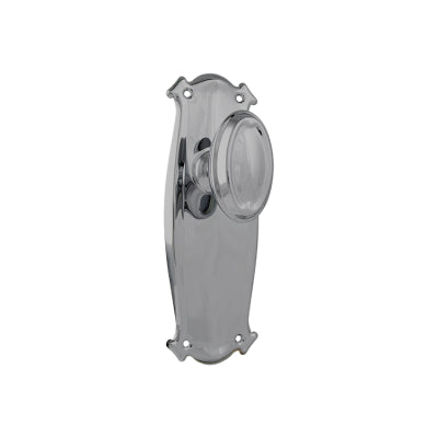 Door Knob Bungalow Latch Pair Chrome Plated H197xW68xP60mm in Chrome Plated