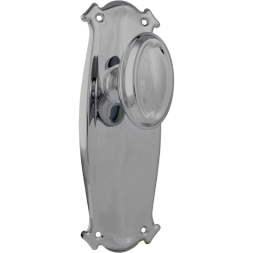 Door Knob Bungalow Latch Pair Chrome Plated H197xW68xP60mm in Chrome Plated