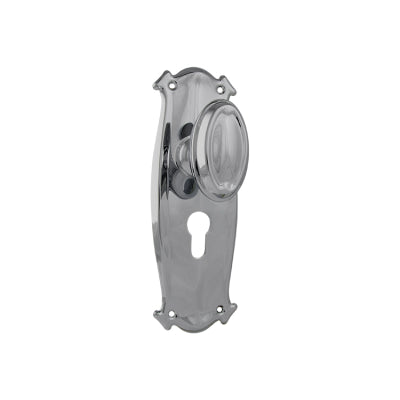 Door Knob Bungalow Euro Pair Chrome Plated H197xW68xP60mm in Chrome Plated